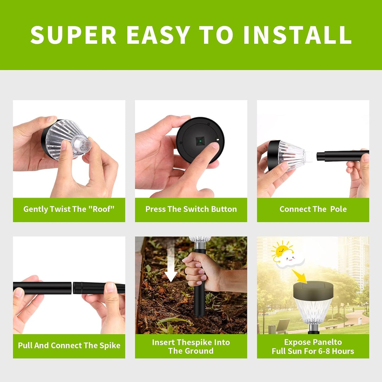 Solar Pathway Lights Waterproof: 8Pack Solar Lights Outdoor Garden Lights Auto On/Off - Solar Lights for outside Landscape Lighting Decorative for Yard