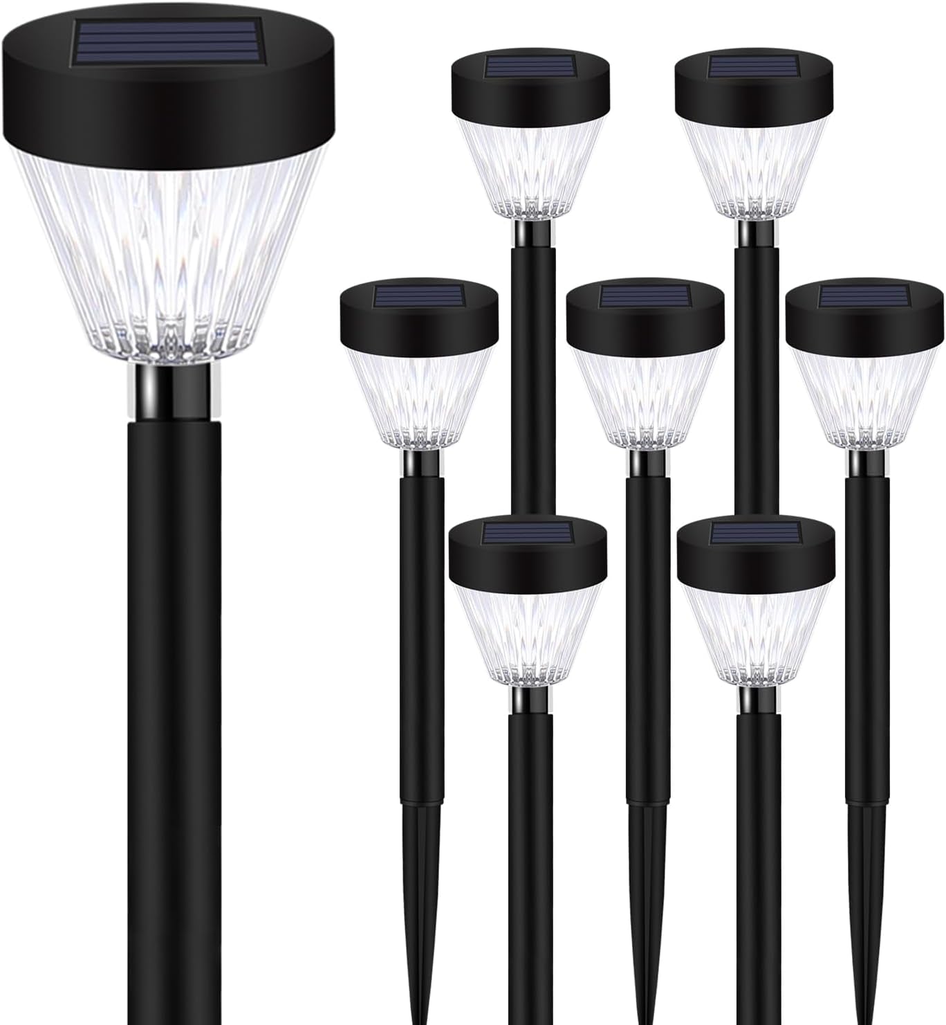 Solar Pathway Lights Waterproof: 8Pack Solar Lights Outdoor Garden Lights Auto On/Off - Solar Lights for outside Landscape Lighting Decorative for Yard