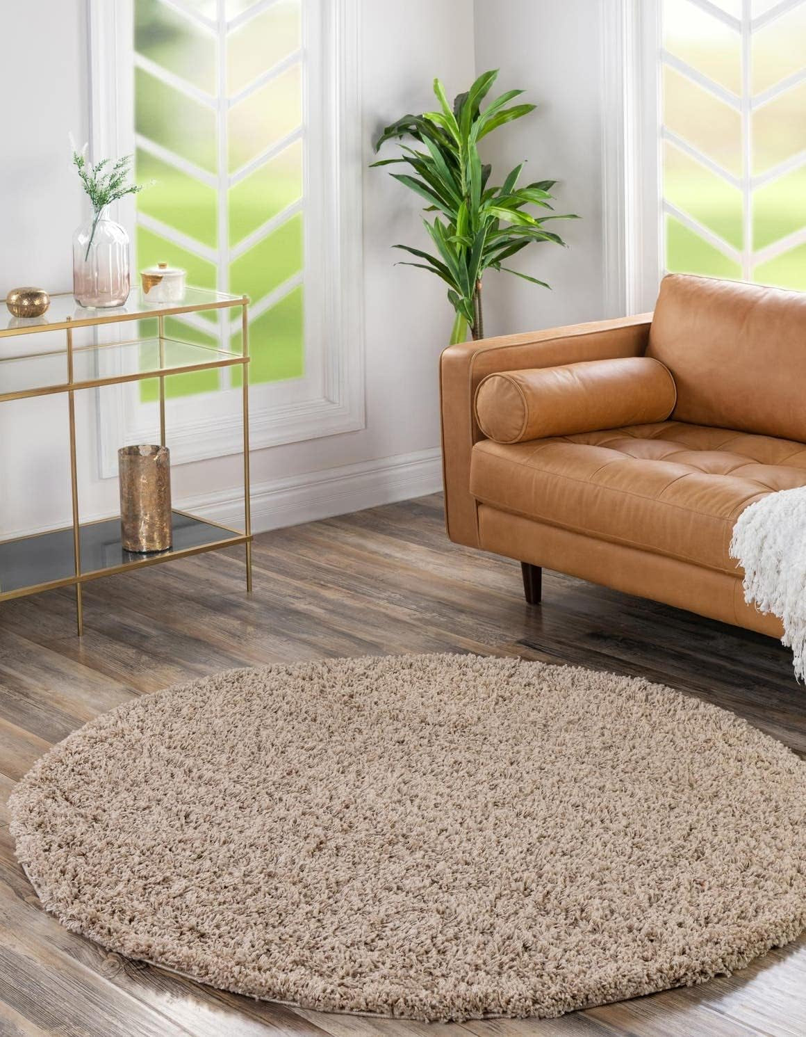 Unique Loom Solid Shag Collection Area Rug (8' X 11' Rectangle Cloud Gray)