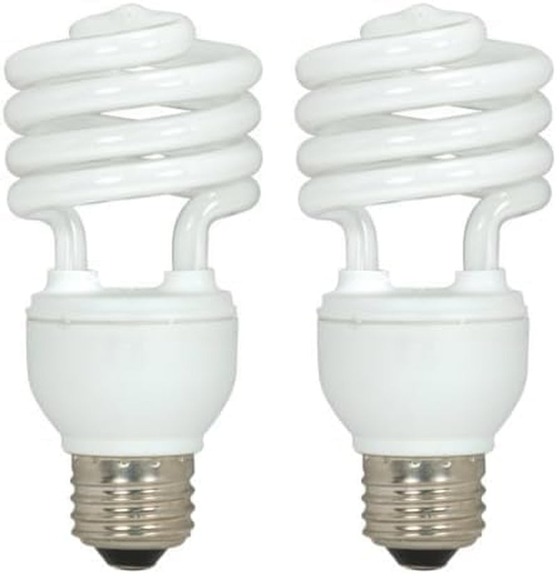 Satco S6271 18W T2 Ultra Mini Spiral Compact Fluorescent (CFL) Light Bulb, 18T2, White, 3 Count