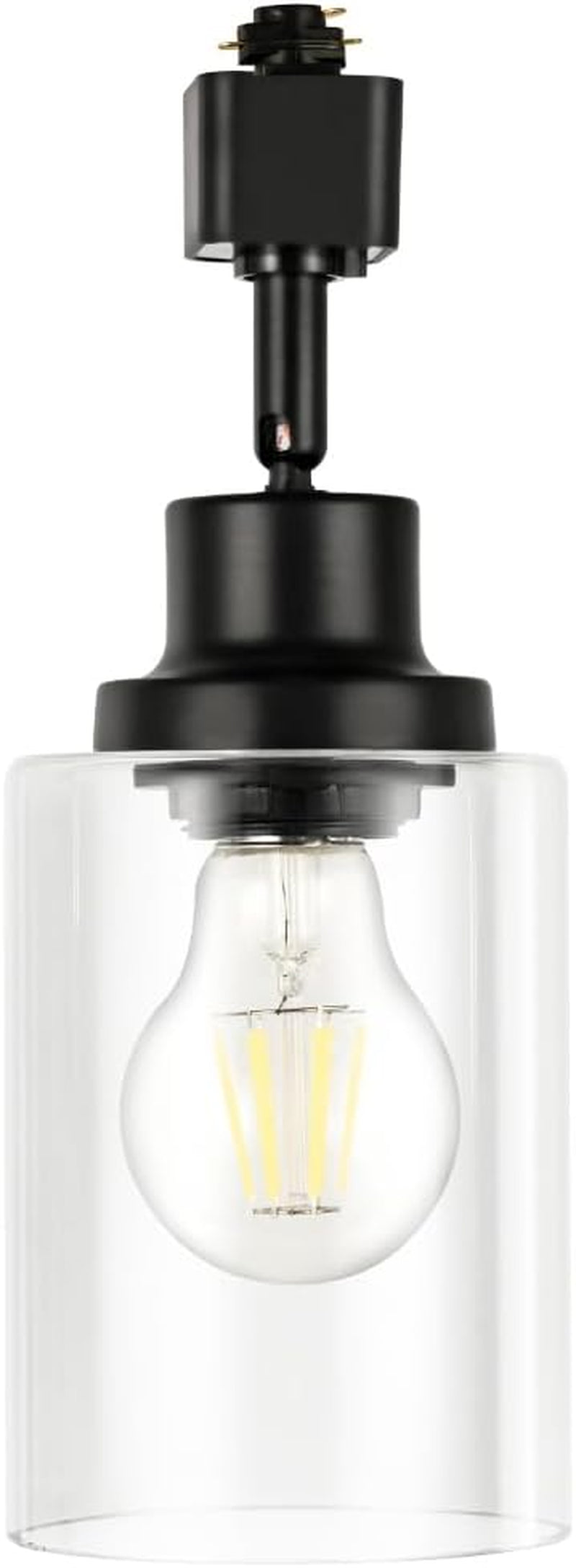 Vanoopee H Type Track Lighting Heads E26 Track Light Ceiling Modern for Kitchen, Compatible with H Track Lighting Rail System, Gold Track Lighting Fixtures with Glass Lamp Shade, 4 Pack, No Bulbs