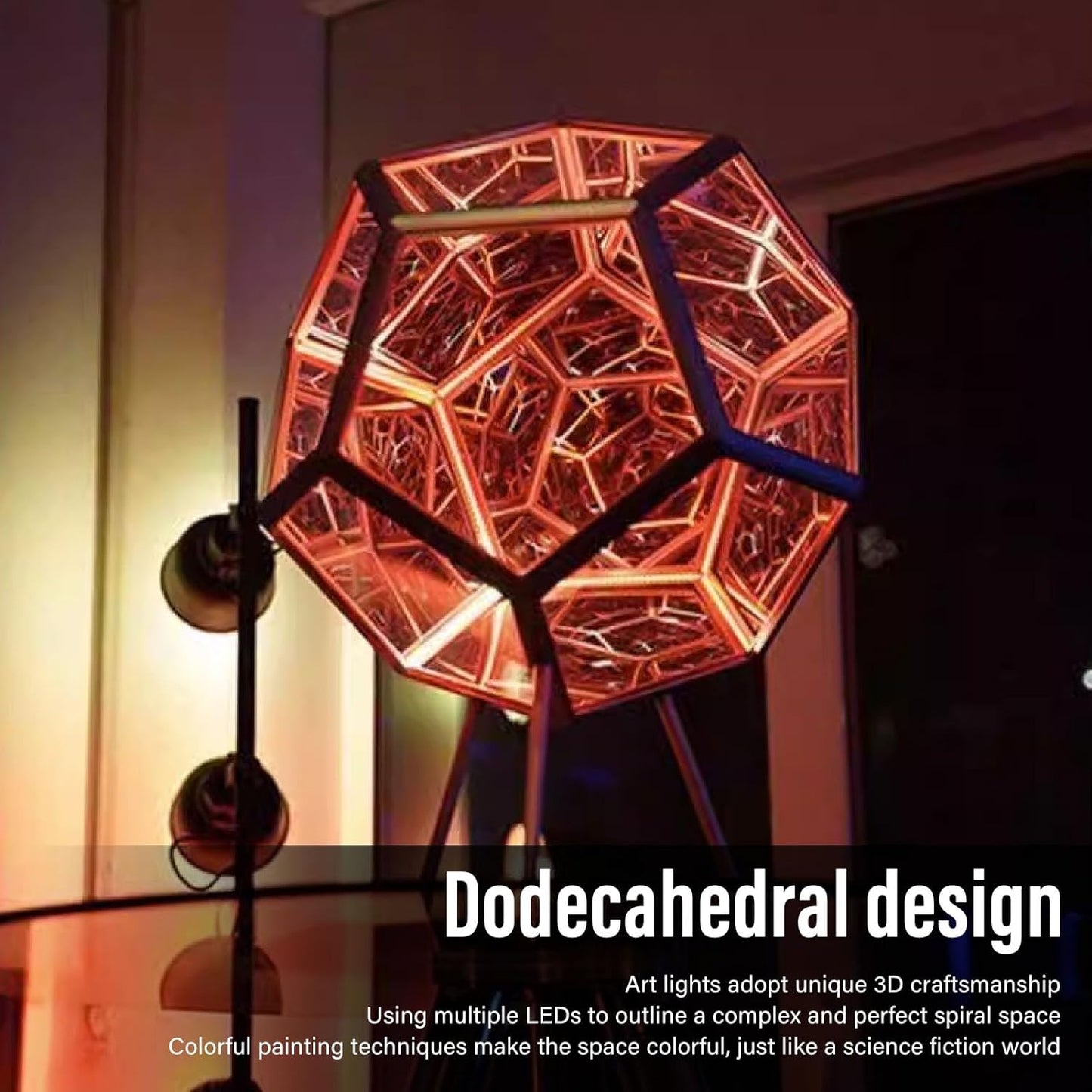 Acogedor Dodecahedron Light, USB 3D Cube Light, LED Desk Table Lamp Light Gaming Light, Ambient Night for Home Decoration