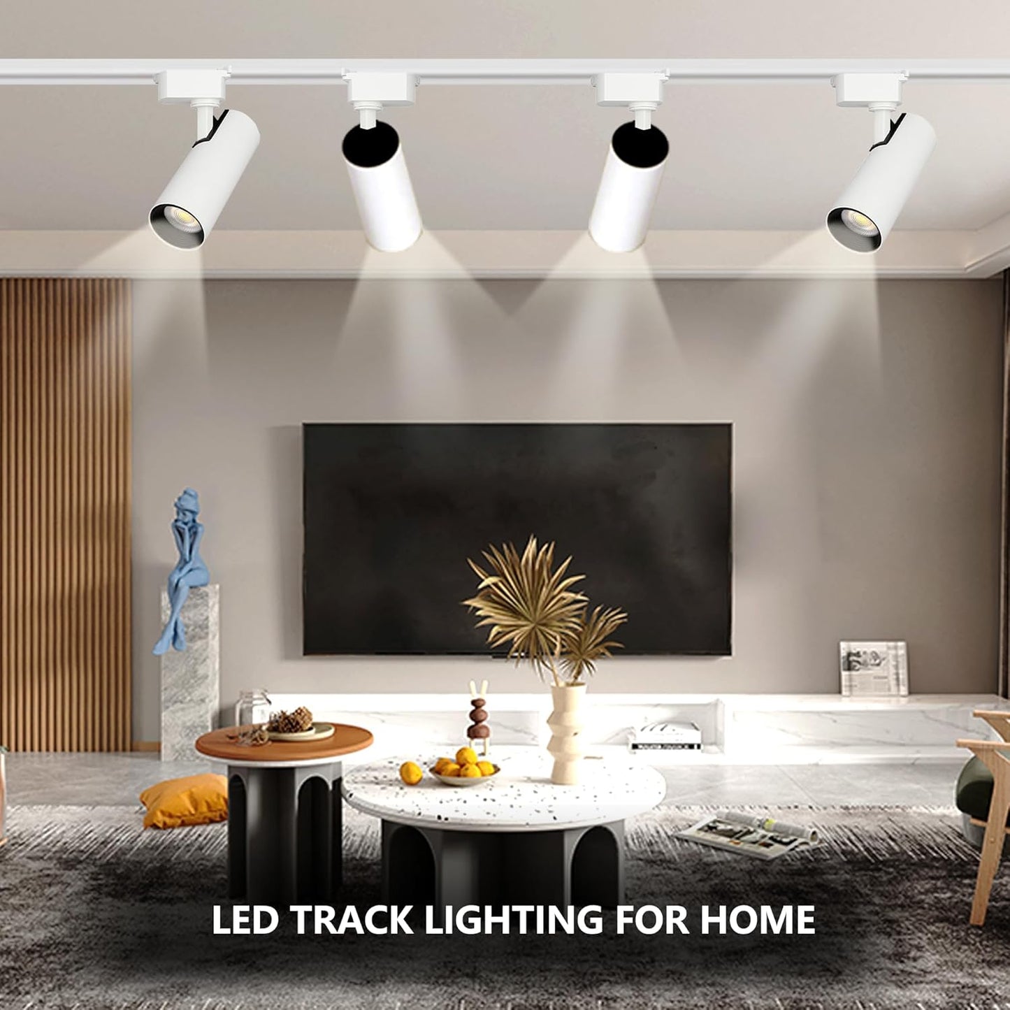 Ultra-Bright H Type Track Lighting Kit with 13.1 FT Track Rails, 12 Heads 3000K Warm White 20W 2400Lm, Dimmable Plug in LED Track Lights Modern Indoor Spotlight Fixture
