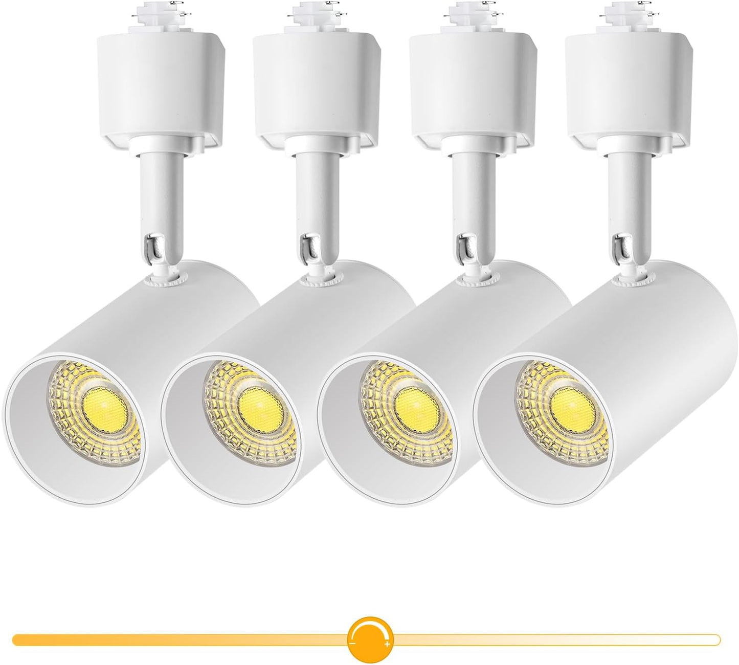 10W H Type Track Lighting Heads LED 3000K Dimmable White Track Lightheads Fixtures Ceiling Spotlight Flexible Small Track Light Heads anti Glare, Flicker Free for Galleries Kitchen 24° 4 Pack