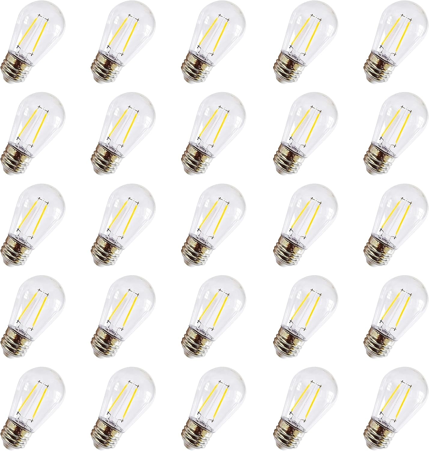 Rolay 11W Outdoor String Light Bulbs, S14 Incandescent Replacement Bulbs for Outdoor Patio String Lights with E26 Base, Pack of 25