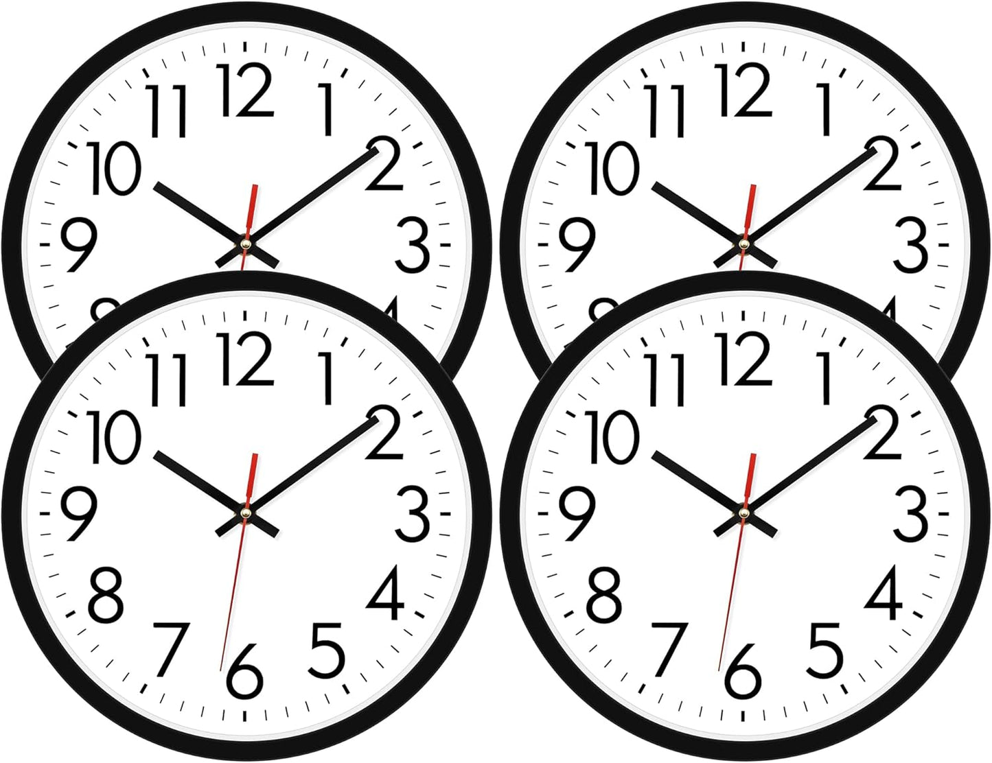 Lumuasky Wall Clock, Silent Non-Ticking 12 Inch Quartz Battery Operated round Analog Wall Clock for Classroom,School, Office, Living Room, Bedroom,Kitchen