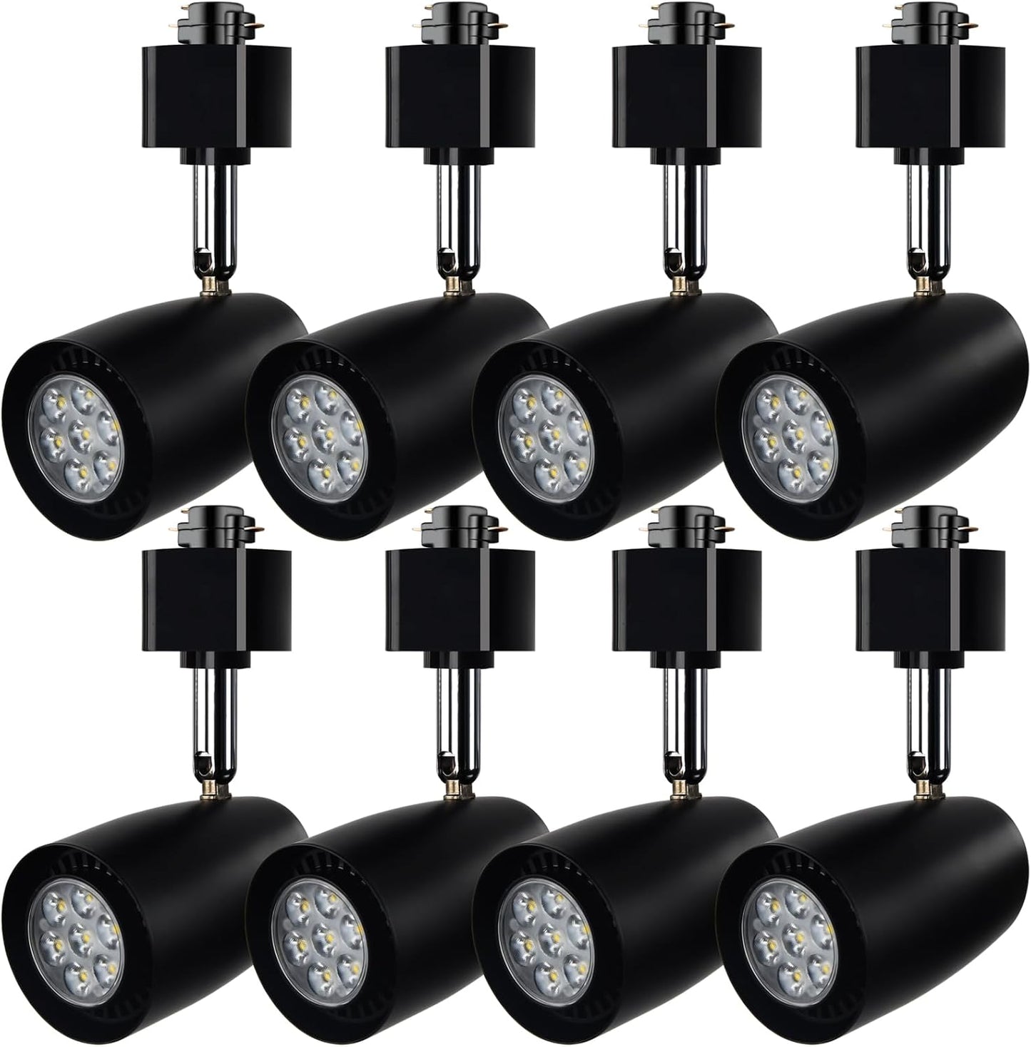 7W H Typetrack Lighting Heads, Dimmable Bright 5500K Cool White GU10 Base Adapter Track Lighting Fixtures Ceiling for Kitchen Task Wall Art Exhibition, 8 Pack