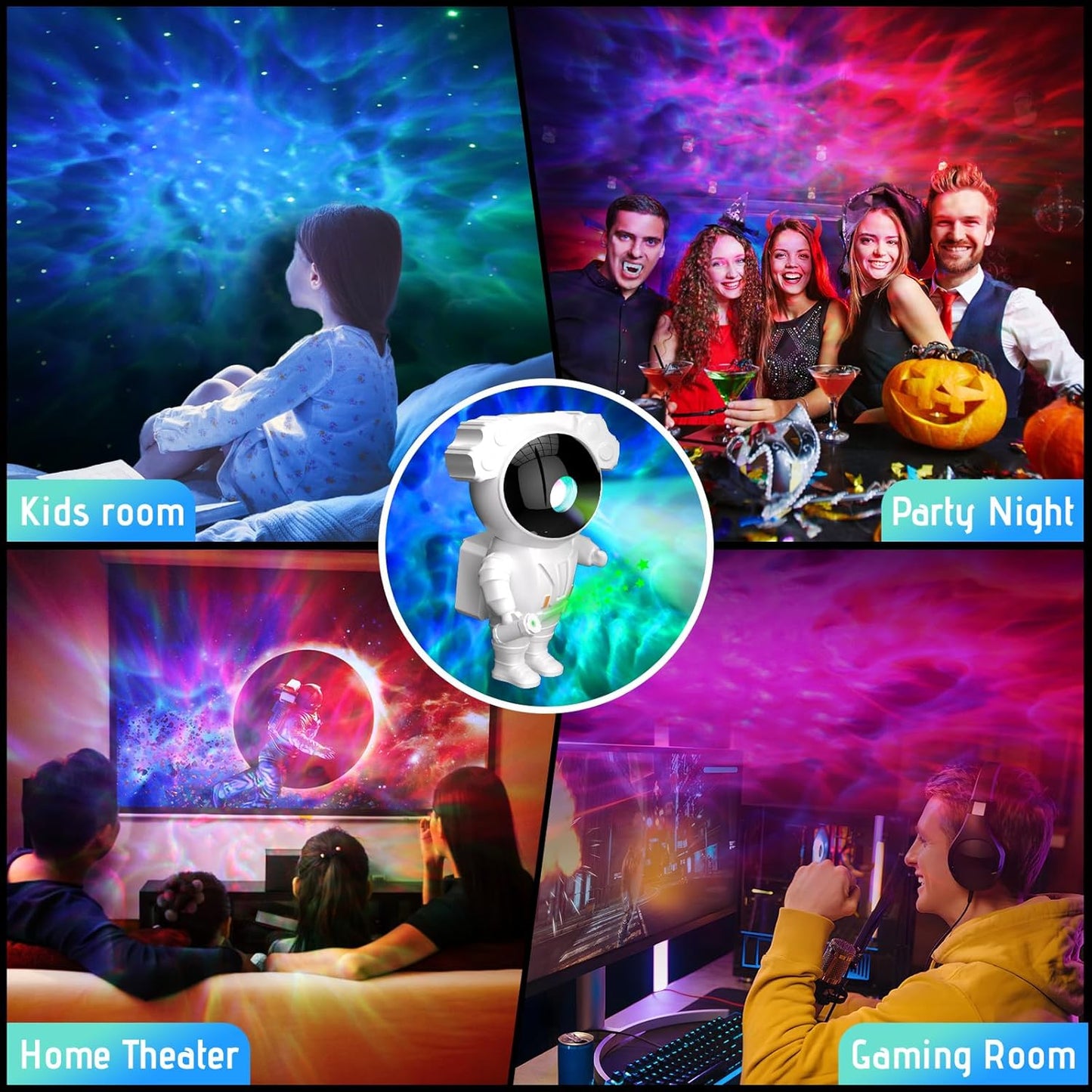 Astronaut Galaxy Projector for Bedroom, Star Projector Galaxy Light, Galaxy Light Projector, Night Light for Kids with Timer and Remote Control for Ceiling,Party,Game Room,Xmas New Year Gifts Ideas