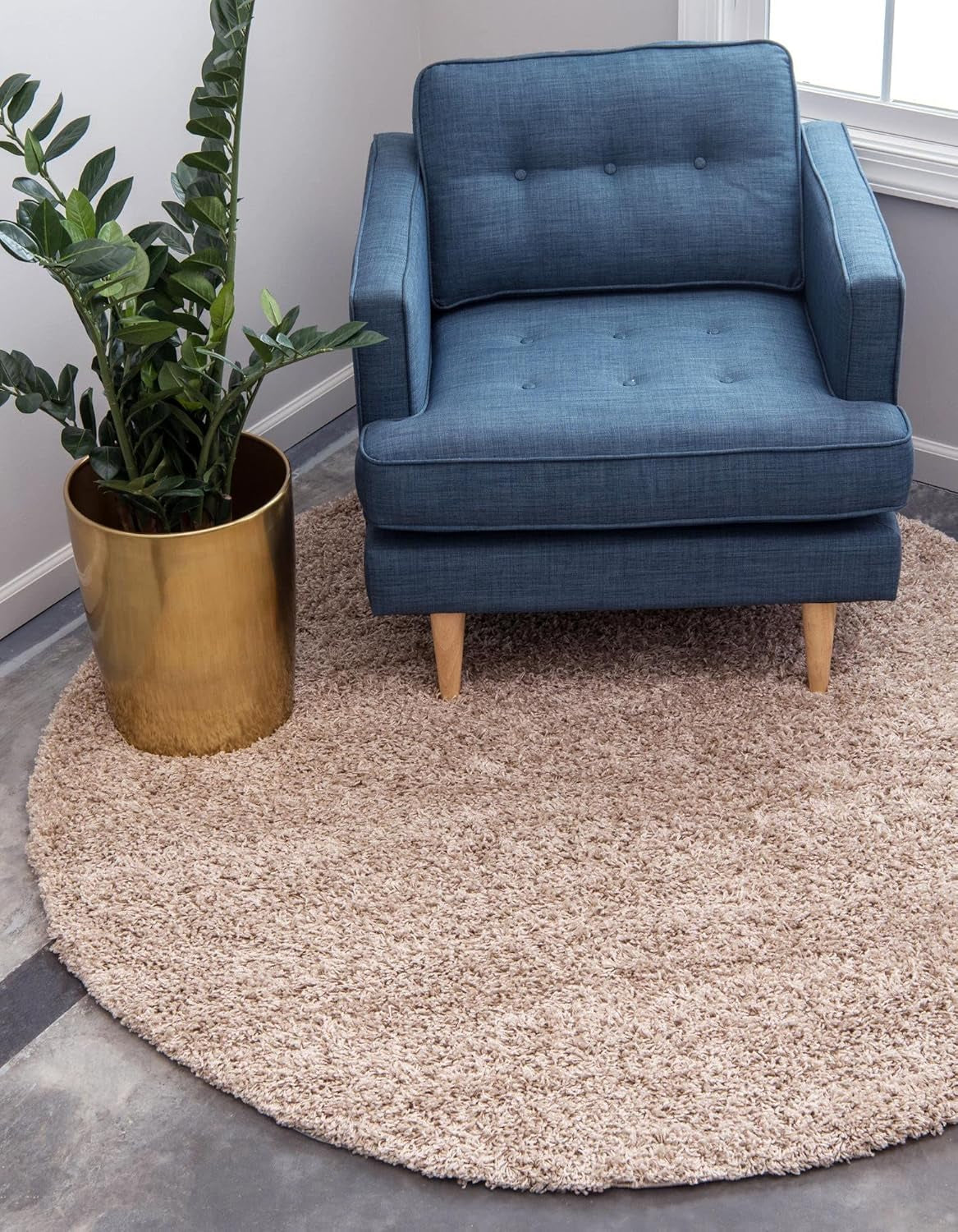 Unique Loom Solid Shag Collection Area Rug (8' X 11' Rectangle Cloud Gray)