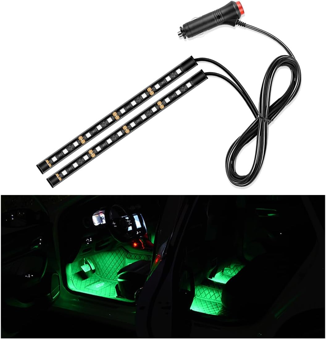 Car LED Strip Light, 24 LED Auto Interior under Dash Atmosphere Lights with USB Port, Vehicle Decor Lamp Ambient Night Light Strip Lighting Kit, Universal Car Accessories (White)