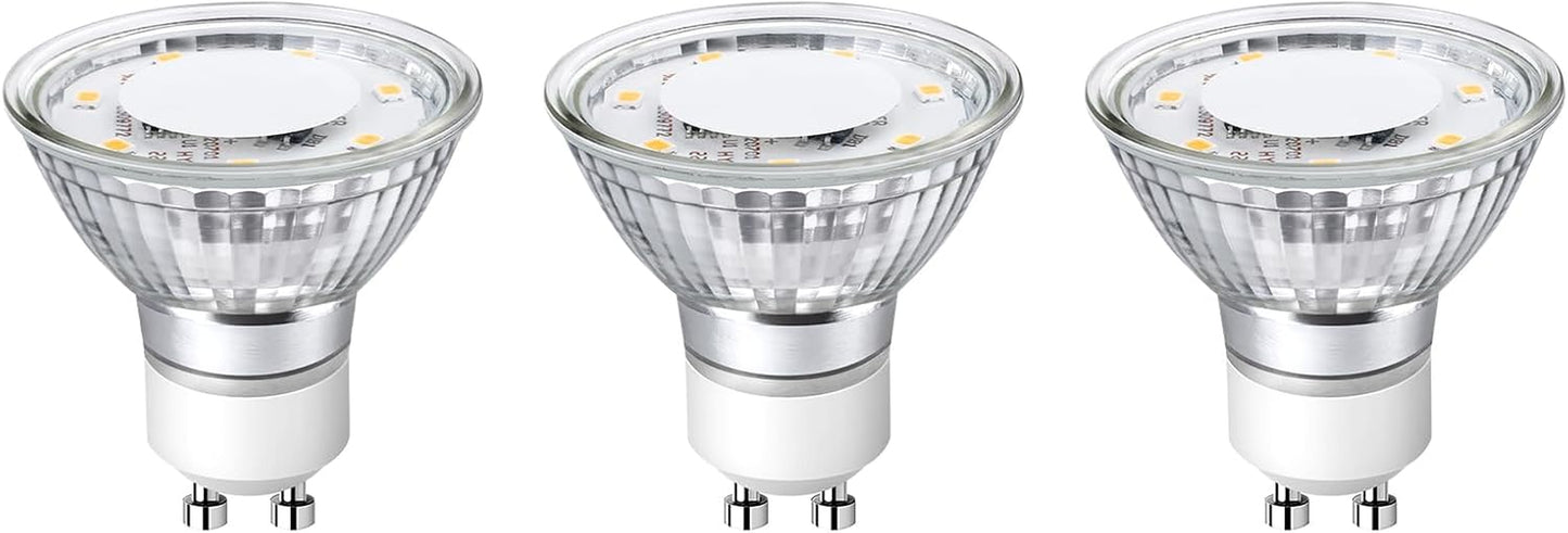 LE GU10 LED Light Bulbs Non-Dimmable, 5000K Daylight White GU10 Bulb Replacement for Recessed Track Lighting, 4W LED Bulbs with 100°Flood Beam for Kitchen, Range Hood, Living Room, Bedroom, 6 Pack