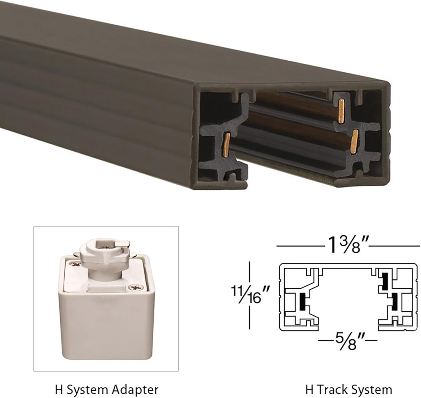 WAC Lighting H Track 120V 18In Extension Rod to Extend H Track Fixtures from Track for H Style 3-Wire Track Systems in Dark Bronze