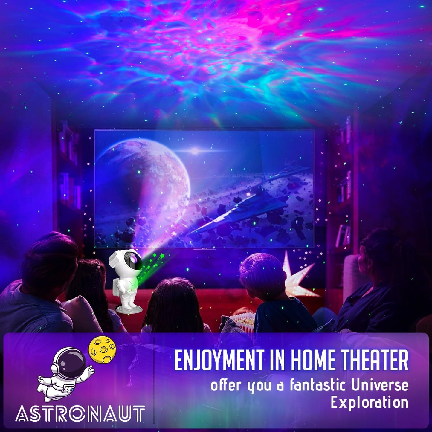 Astronaut Galaxy Projector for Bedroom, Star Projector Galaxy Light, Galaxy Light Projector, Night Light for Kids with Timer and Remote Control for Ceiling,Party,Game Room,Xmas New Year Gifts Ideas