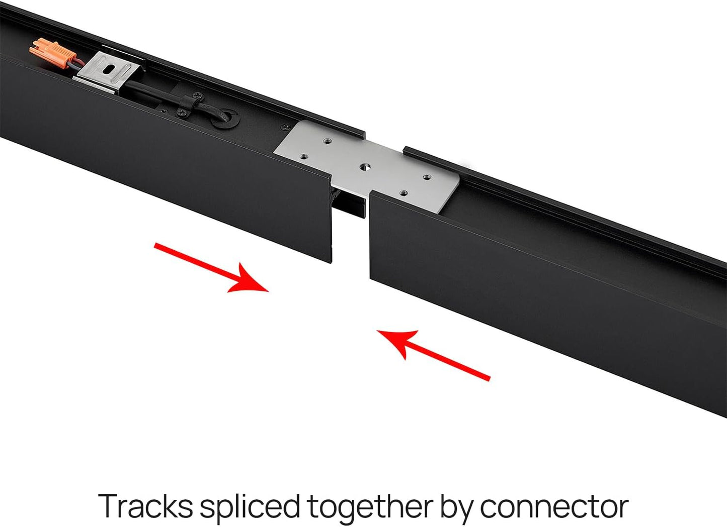 SCON XTB106-C-B Updated 4-Wire Ceiling Surface Mounted Magnetic Track Lighting, Aluminum Linear Rail Section System, Input Power Track for LED Light Lamp Head (50Cm/19.7Inch/No Driver/Black)