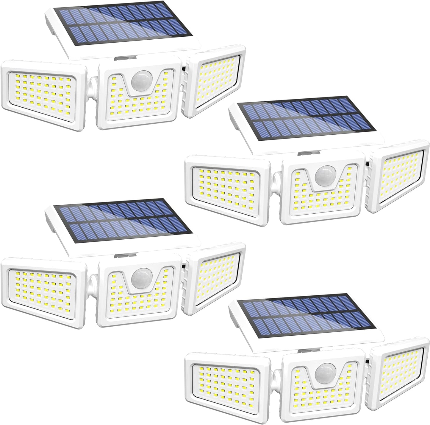 INCX Solar Lights Outdoor with Motion Sensor,Solar Lights for outside 3 Heads Security Lights,156 LED Flood Light Spotlight, IP65 Waterproof 2 Pack