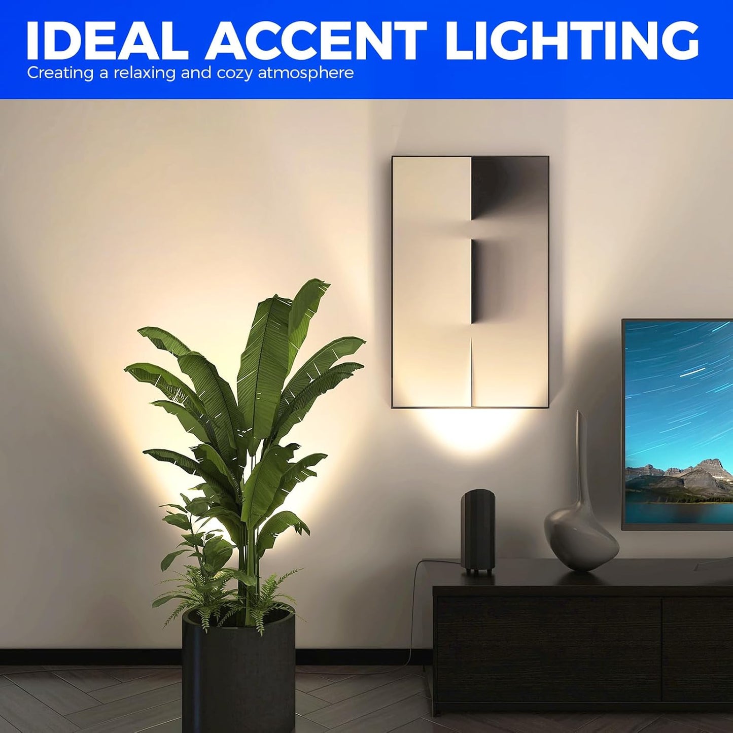 Barrina Uplighting Indoor Spotlight, 2700K E26 Bulb, 2 in 1 Detachable Tree up Lights Floor Can Light, Spotlights for Indoor Plants Picture Home, 6.56FT Plug Cord & Foot Switch, Black, 2 Packs