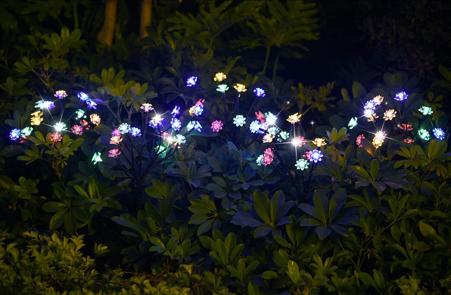 TONULAX Solar Garden Lights - Upgraded Solar Powered Landscape Tree Lights with Larger Solar Capacity, Solar Decorative Lights Outdoor for Pathway, Patio, Front Yard Decoration(2 Pack)