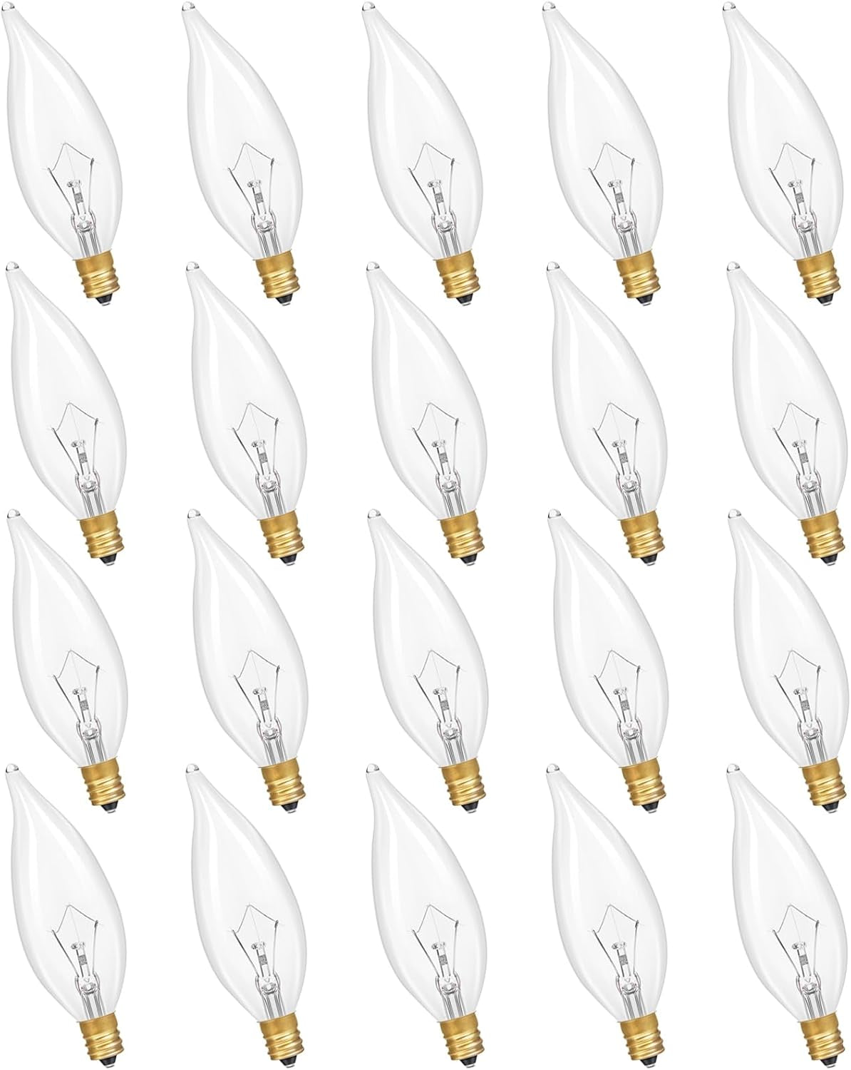 Potanro E12 Incandescent Light Bulbs 40Watt Warm White 2700K, 300 Lumens Candelabra Light Bulbs Decorative Dimmable Chandelier Light Bulbs for Ceiling Fan, Pendants (40W-12Pack)