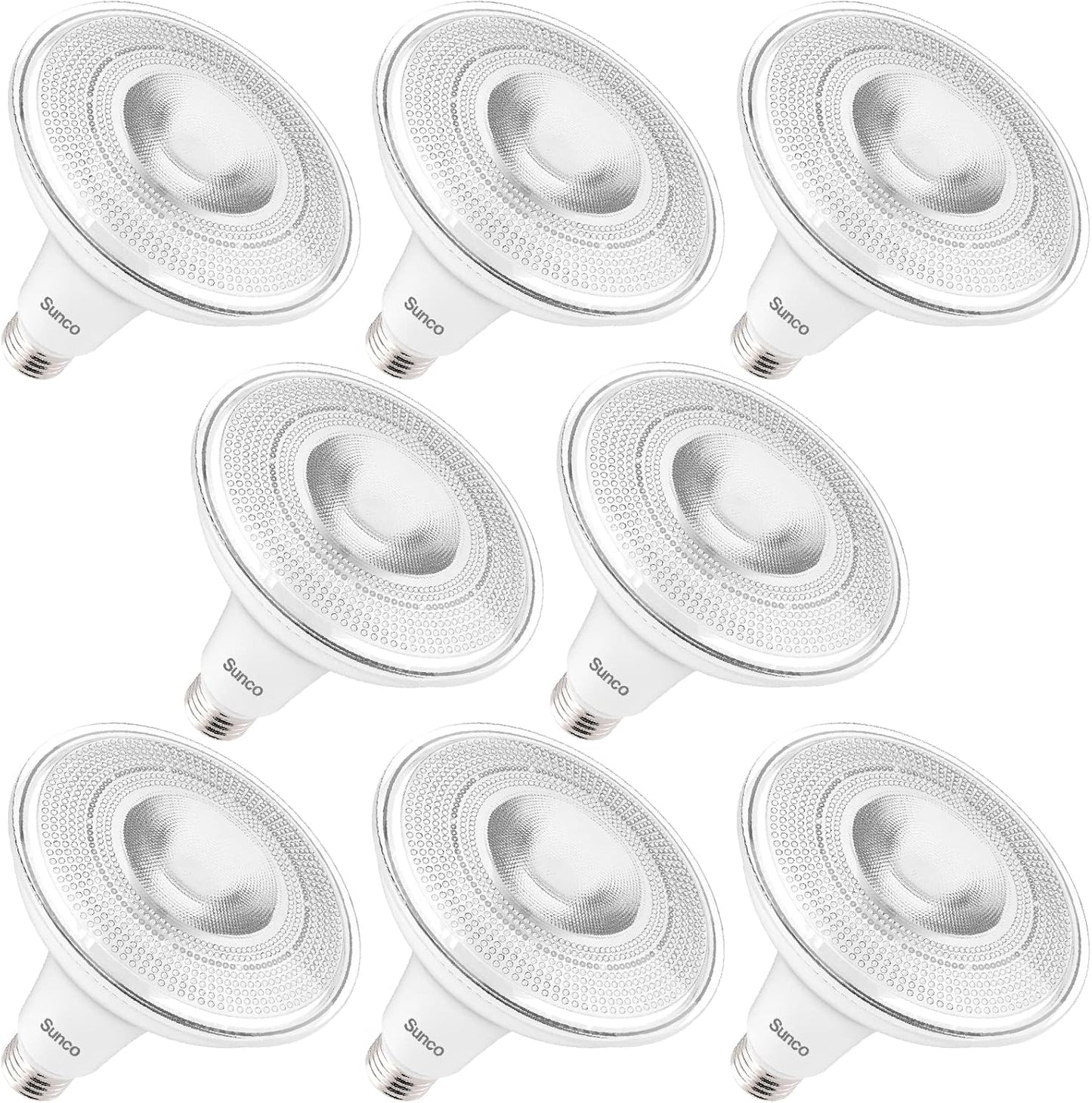 Sunco 8 Pack Outdoor LED Flood Home Patio Driveway Light, Waterproof PAR38 LED Bulb, CRI90, 5000K Daylight,1050 Lumens, 100W Equivalent 13W, Dimmable, Wet-Rated, E26 Base UL