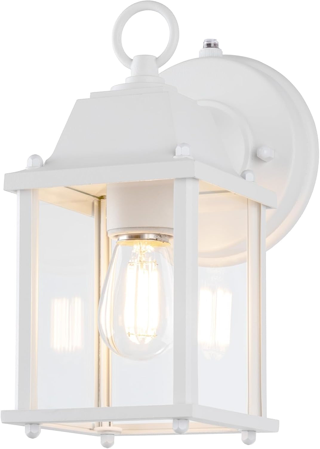 Lit-Path Outdoor Wall Lantern, Wall Sconce as Porch Lighting Fixture, E26 Base, Aluminum Housing plus Glass, Water-Proof and Outdoor Rated, ETL Qualified, 1-Pack, Black