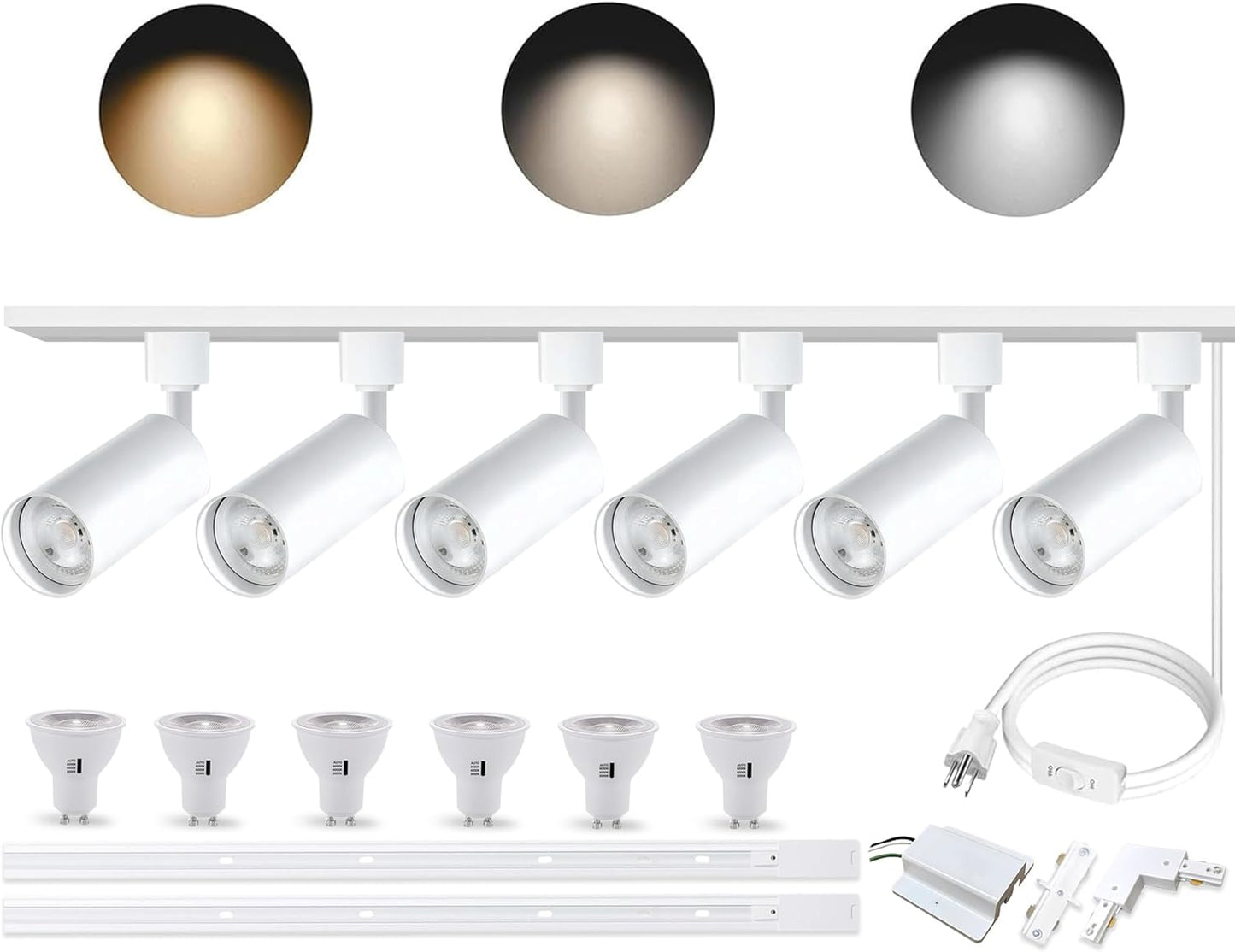 Ultra-Bright H Type Track Lighting Kit with 13.1 FT Track Rails, 12 Heads 3000K Warm White 20W 2400Lm, Dimmable Plug in LED Track Lights Modern Indoor Spotlight Fixture