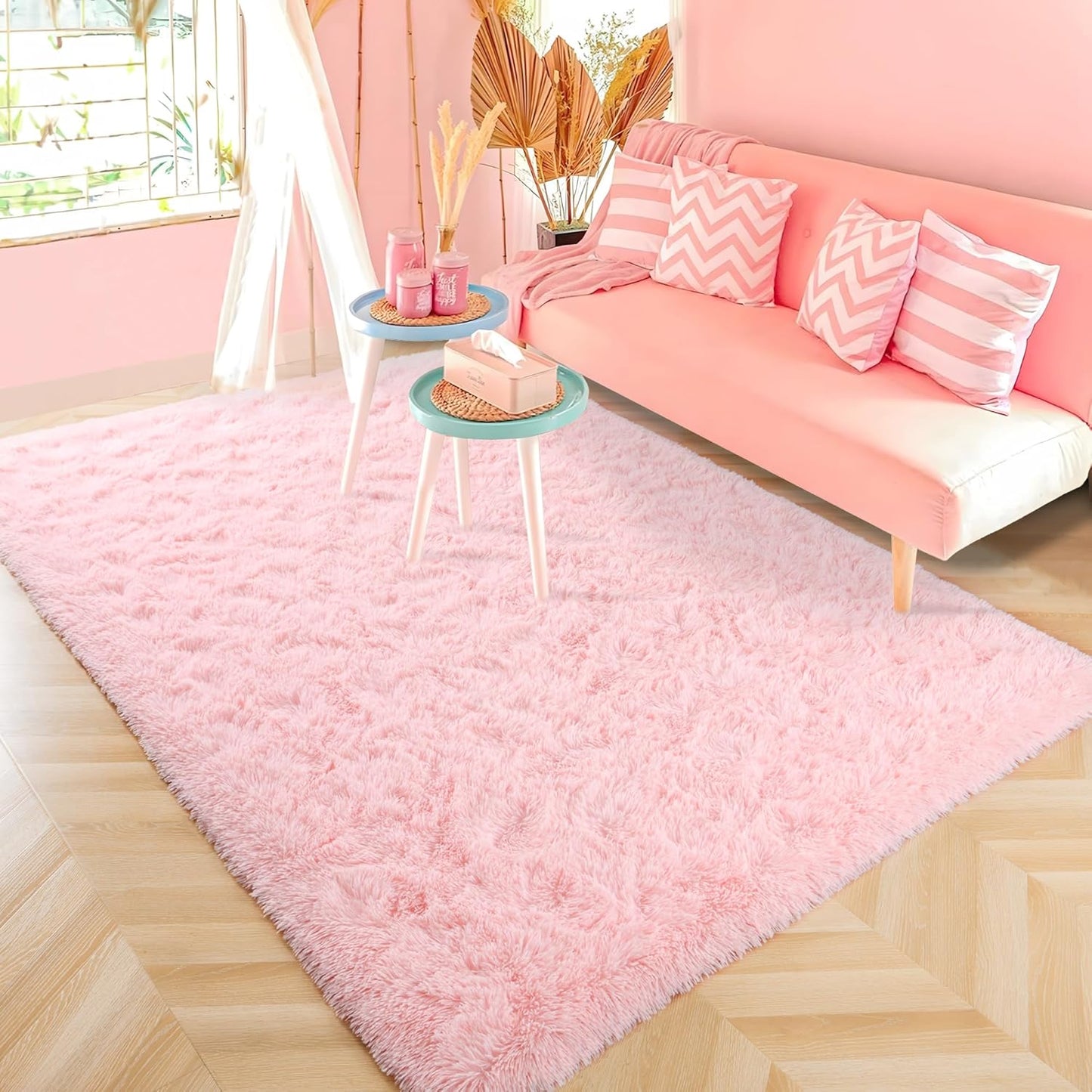ISEAU Black Rug Super Soft Shaggy 4X6 Feet Rugs for Bedroom, Fluffy Area Rug for Living Room Floor Rug, Fuzzy and Comfy Carpet Nursery Shag Rug for Kids Boys Room Decor
