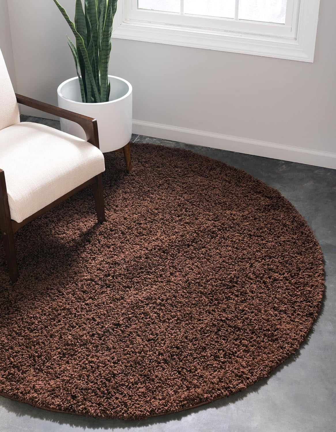 Unique Loom Solid Shag Collection Area Rug (8' X 11' Rectangle Cloud Gray)