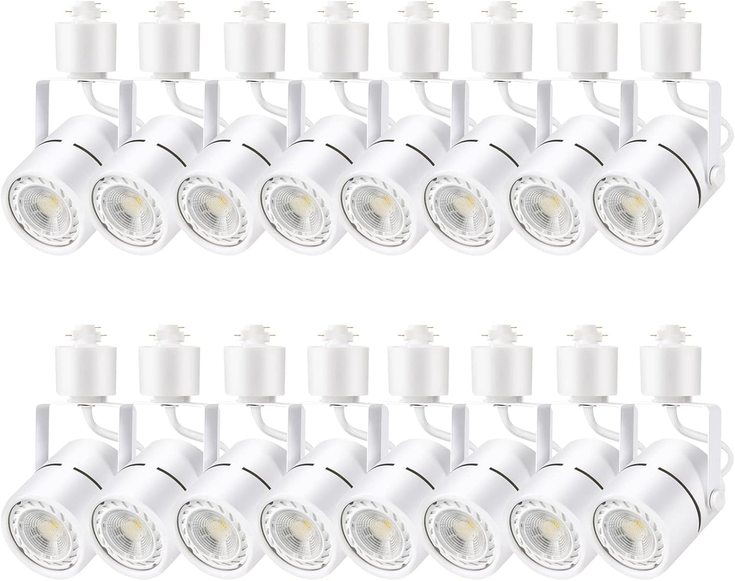 LED Track Lighting Heads, 10W Adjustable LED Track Light Fixtures for Accent Retail Artwork,4000K Cool White, H Type Track Lights - 120V 24° Angle Halo Type- 16 Pack (White)