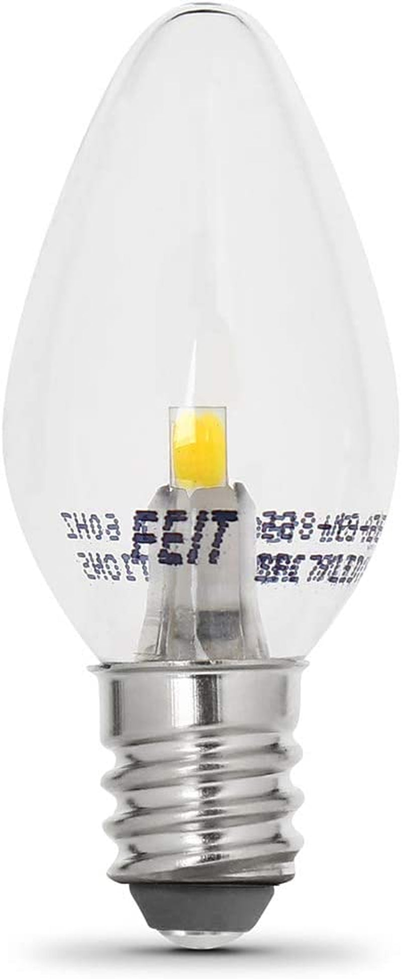 Feit Electric BPC7/LED 0.6 Watt Non Dimmable C7 Candelabra Base, Clear, LED Night Light Bulb, 2-Bulb, 4000K Cool White