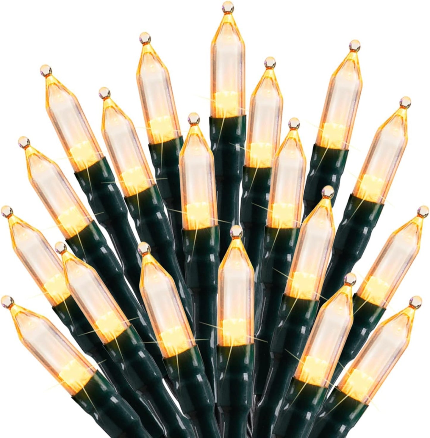 Clear Christmas String Lights 50 Count 12 Feet Incandescent Bulb Mini Lights for Indoor Xmas Tree Garland Birthday Wedding Party Festival Decoration, Green Wire