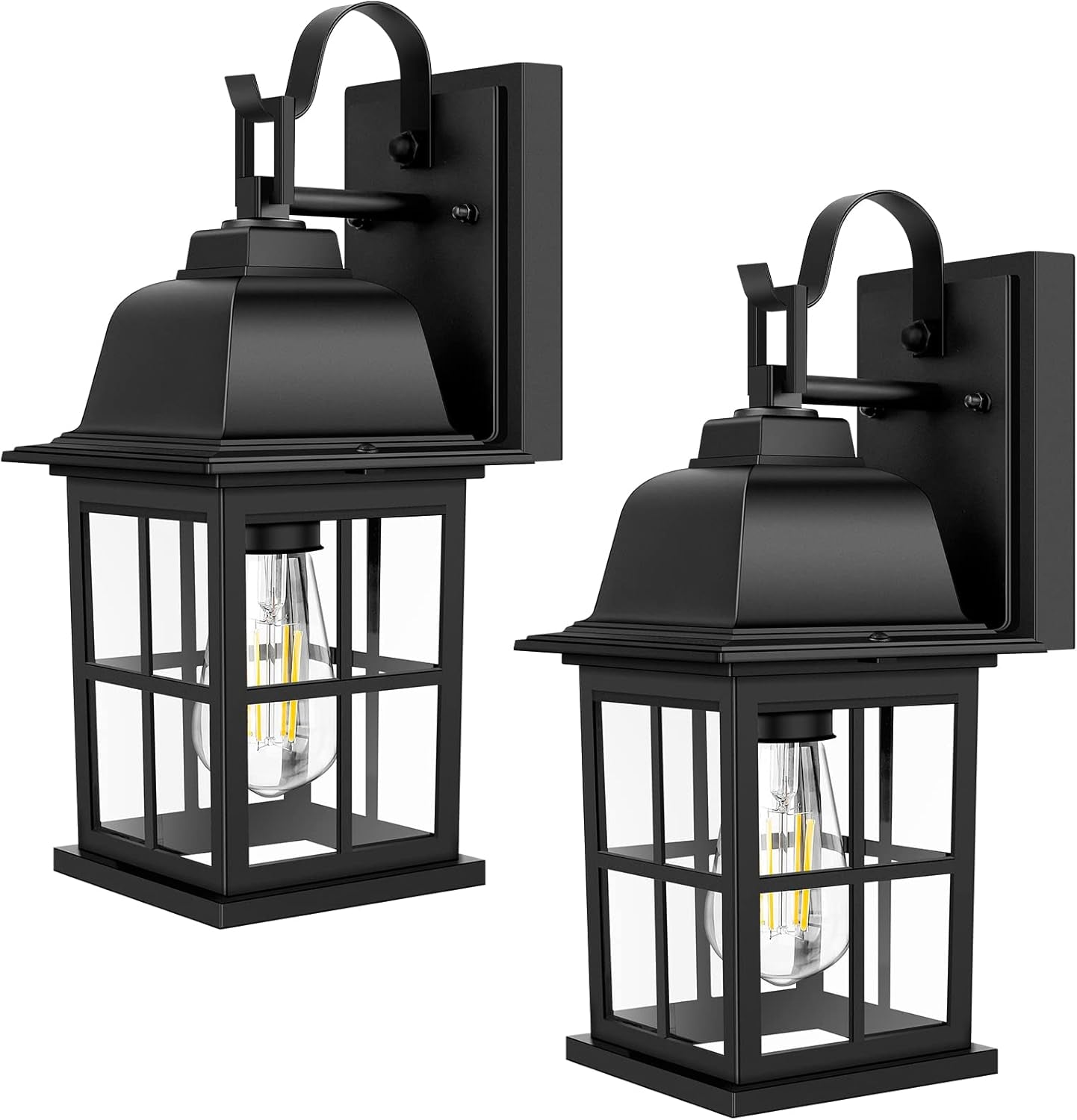2-Pack Outdoor Wall Sconces, 100% Aluminium Oil-Rubbed Bronze Exterior Light Fixtures Wall Mount, Waterproof &Anti-Rust outside Wall Lanterns Porch Lights for House Garage Doorway, Bulbs Not Included