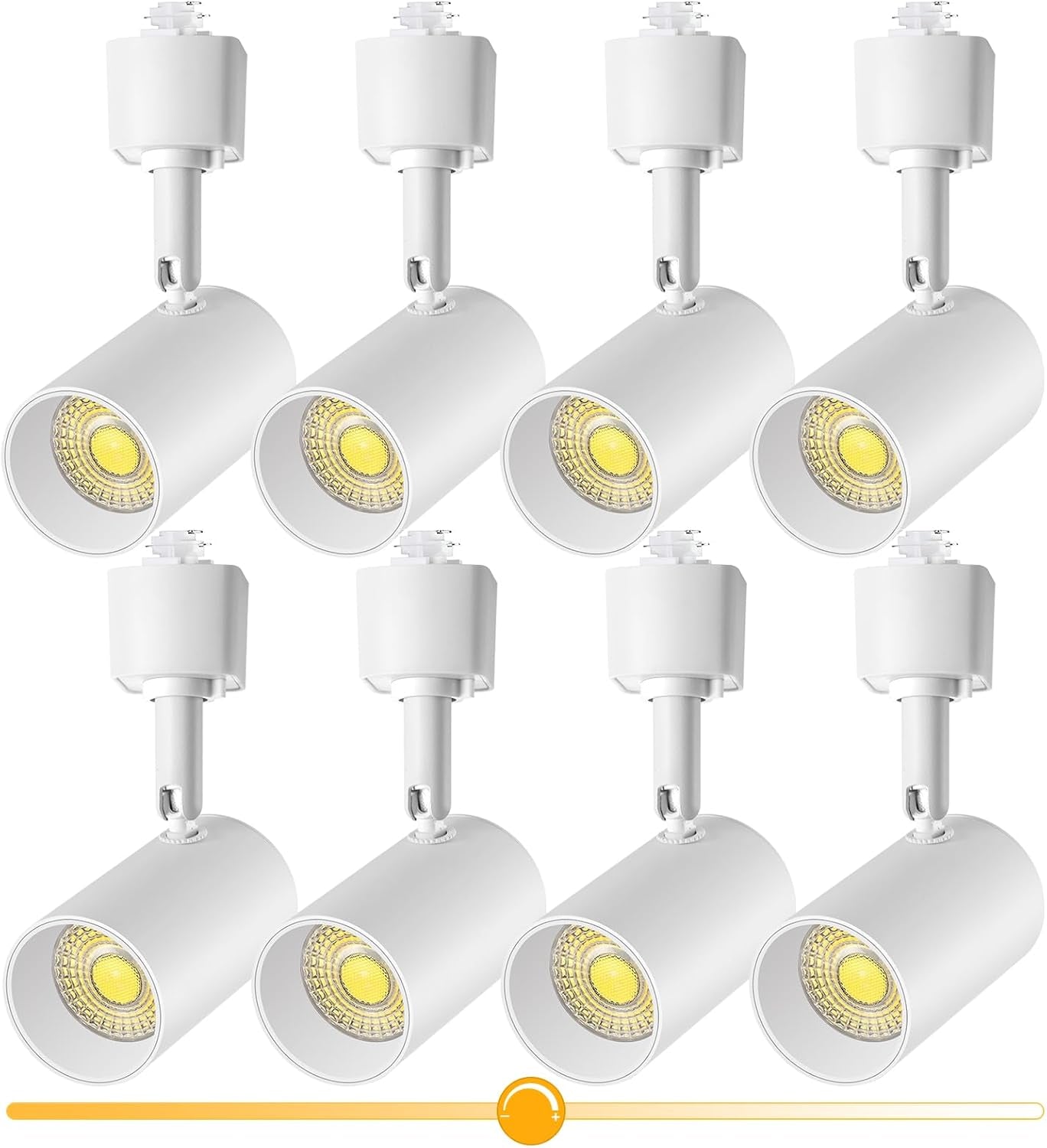 10W H Type Track Lighting Heads LED 3000K Dimmable White Track Lightheads Fixtures Ceiling Spotlight Flexible Small Track Light Heads anti Glare, Flicker Free for Galleries Kitchen 24° 4 Pack