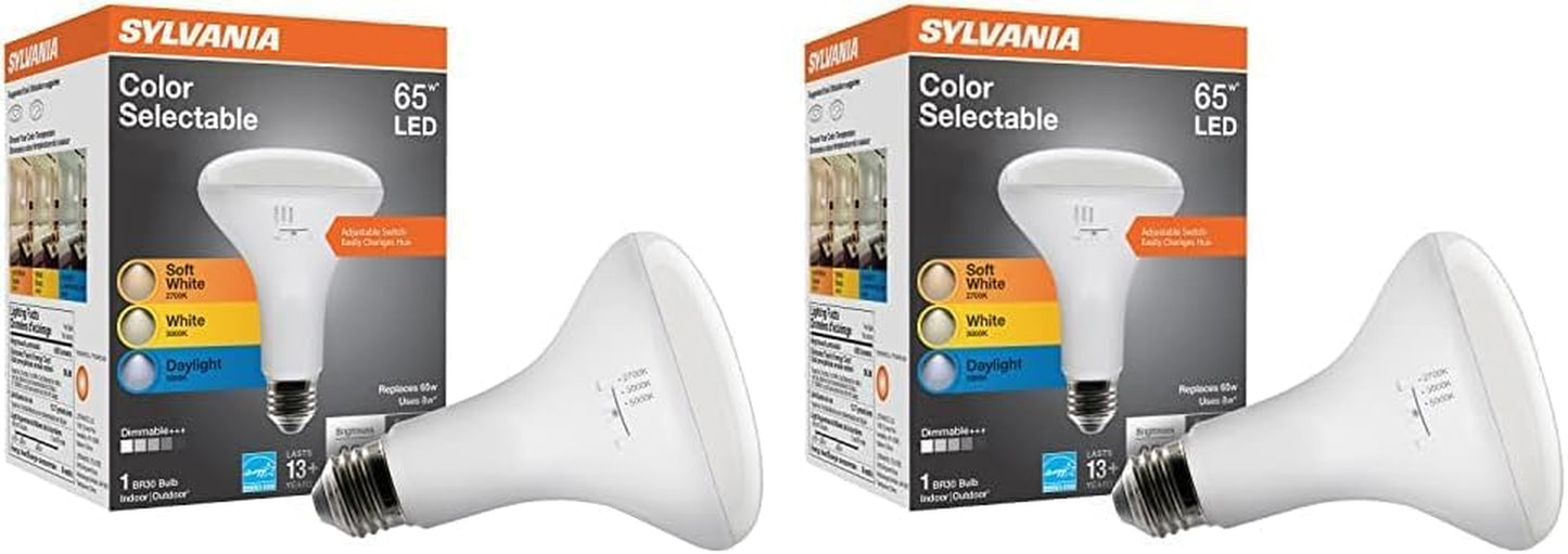 Sylvania LED Flood BR30 Light Bulb, 65W = 9W, 10 Year, 650 Lumens, Dimmable, 2700K, Soft White - 12 Pack (41262)