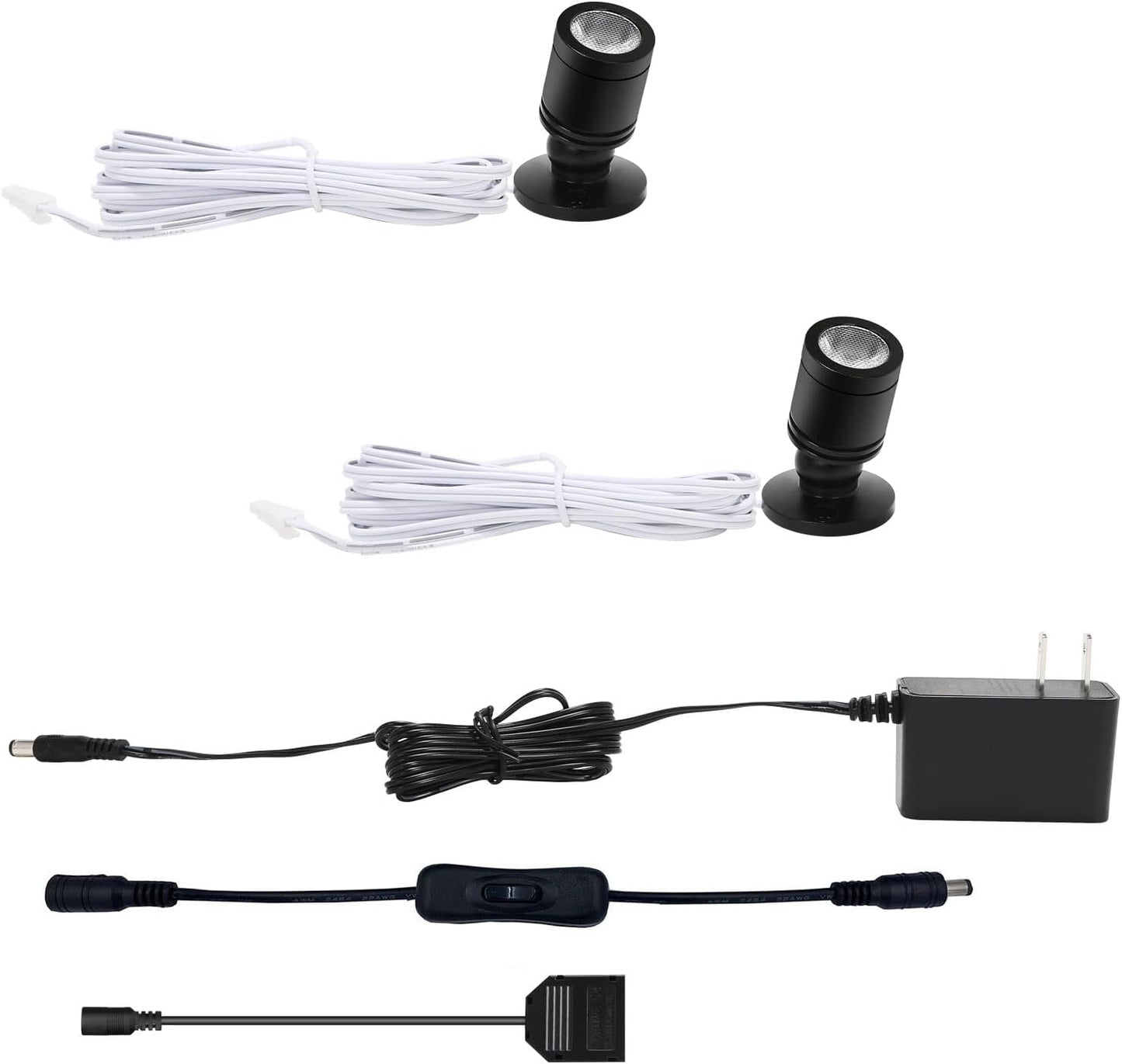 Taysing LED Spot Light Indoor Picture Lights Art Lights Accent Lights Little Spotlight up Lights for Painting Picture Plants Jewelry Showcase Model Display Shelves(Soft White-2 Pack Push Switch)