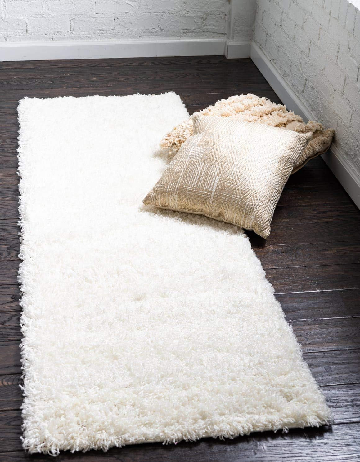 Unique Loom Solid Shag Collection Area Rug (8' X 11' Rectangle Cloud Gray)