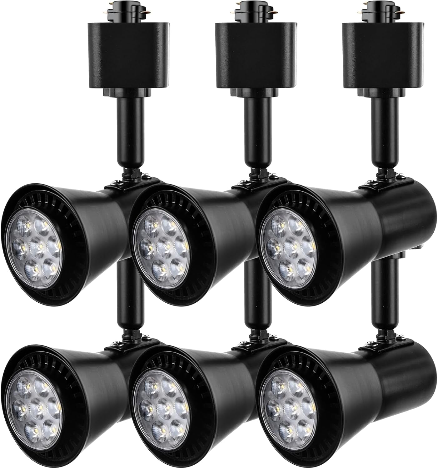 7W H Typetrack Lighting Heads, Dimmable Bright 5500K Cool White GU10 Base Adapter Track Lighting Fixtures Ceiling for Kitchen Task Wall Art Exhibition, 8 Pack