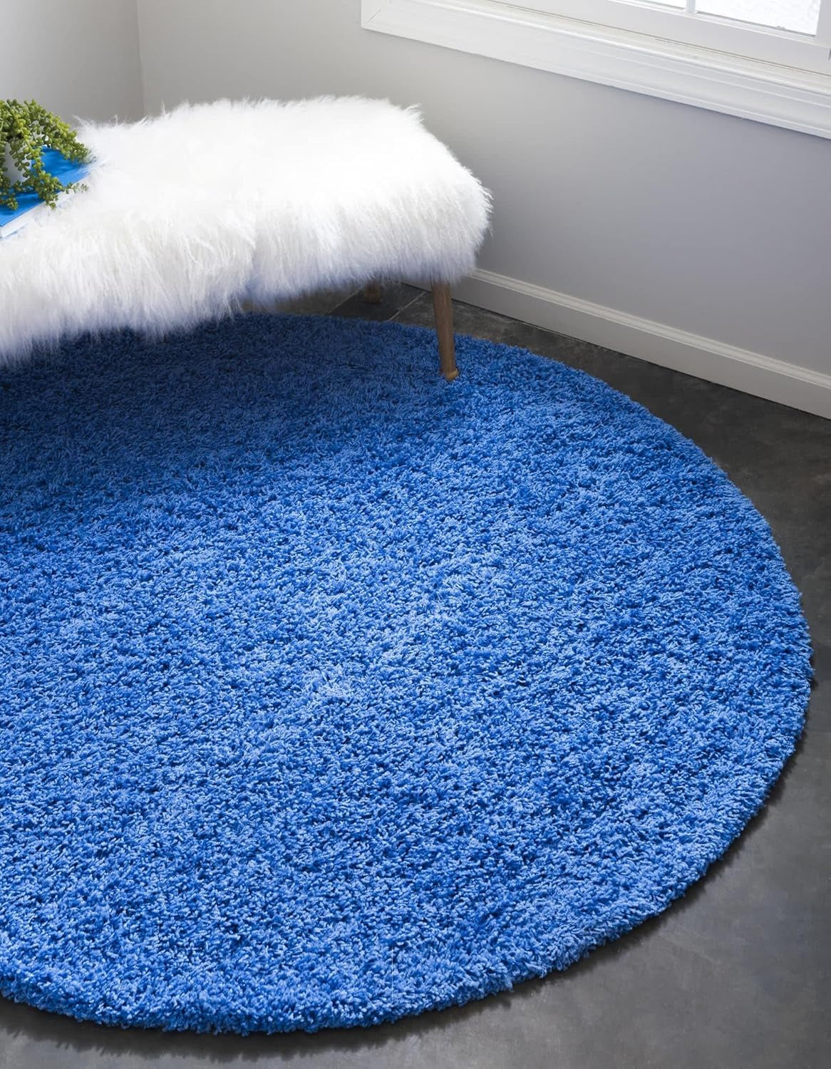 Unique Loom Solid Shag Collection Area Rug (8' X 11' Rectangle Cloud Gray)