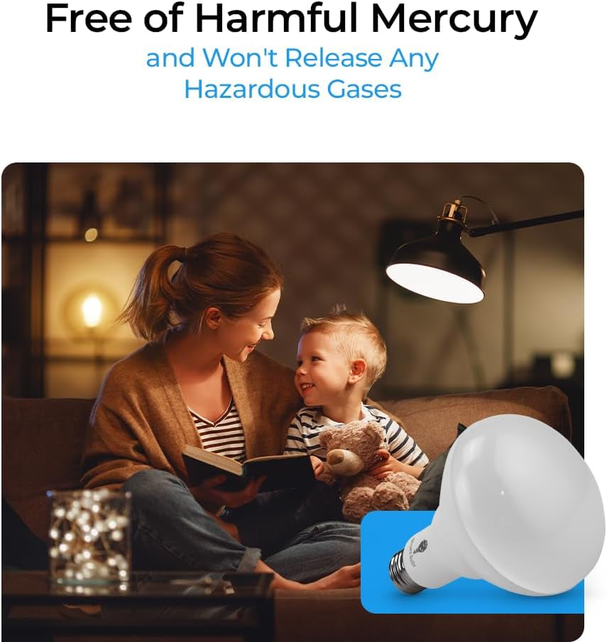 Bluex Bulbs 4 Pack 16W BR30 HO High Power LED Indoor Flood Light Bulbs - 3000K Warm White Dimmable 1600 Lumens E26 120W Equivalent Base Recessed Can Lights - R30 Home Kitchen Spot Ceiling Lights