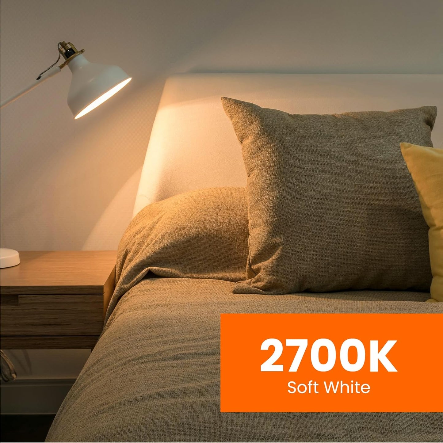 Feit Electric A19 LED Light Bulbs, 60W Equivalent, Non-Dimmable, 800 Lumens, E26 Standard Base, 2700K Soft White, 80 CRI, 10 Year Lifetime, Energy Efficient, 4 Pack, A800/827/10KLED/4