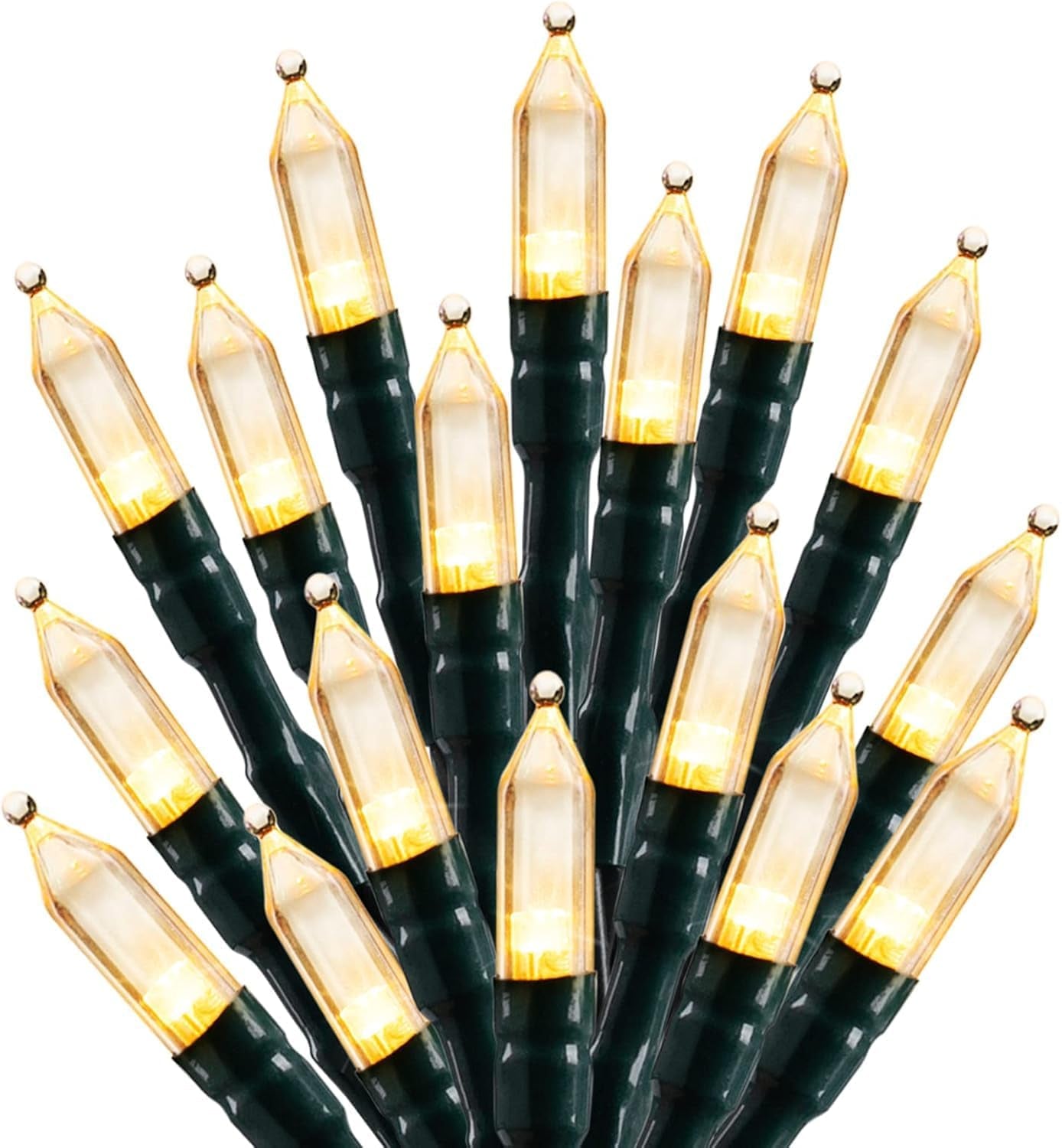 Clear Christmas String Lights 50 Count 12 Feet Incandescent Bulb Mini Lights for Indoor Xmas Tree Garland Birthday Wedding Party Festival Decoration, Green Wire