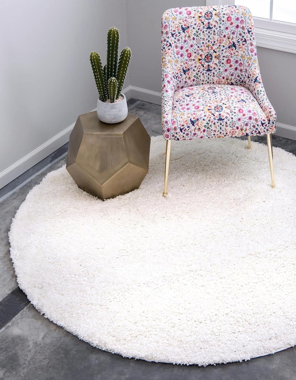 Unique Loom Solid Shag Collection Area Rug (8' X 11' Rectangle Cloud Gray)