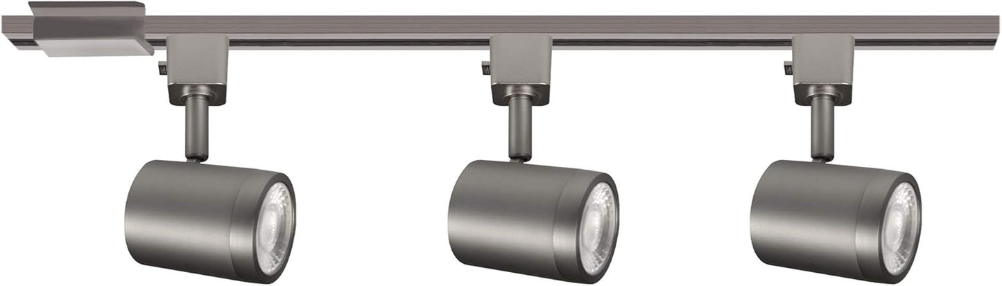 WAC Lighting, Charge LED 10W Energy Star 3 Light Track Kit with Floating Canopy Feed and 4Ft Track with End Caps 3000K in Brushed Nickel