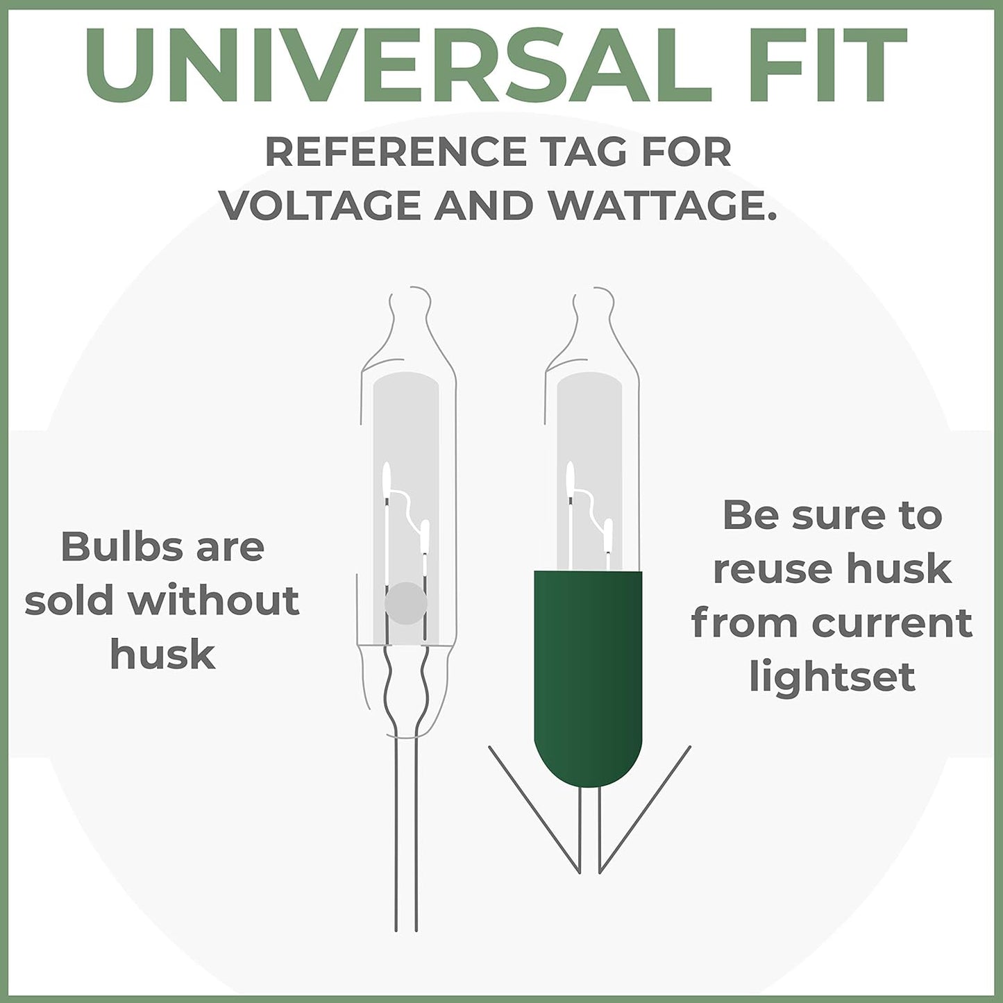 612 Vermont 2.5V Clear Mini Christmas Replacement Bulbs for Christmas Trees and Incandescent String Lights, Pinched Base, 100 Count (0.42 Watt, 170 Ma)