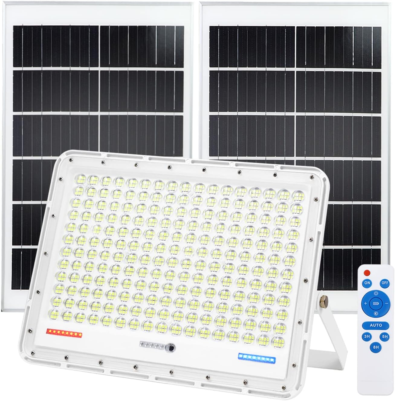 300W LED Solar Flood Lights,24000Lumens Street Flood Light Outdoor IP67 Waterproof with Remote Control Security Lighting for Yard, Garden, Gutter, Swimming Pool, Pathway, Basketball Court, Arena