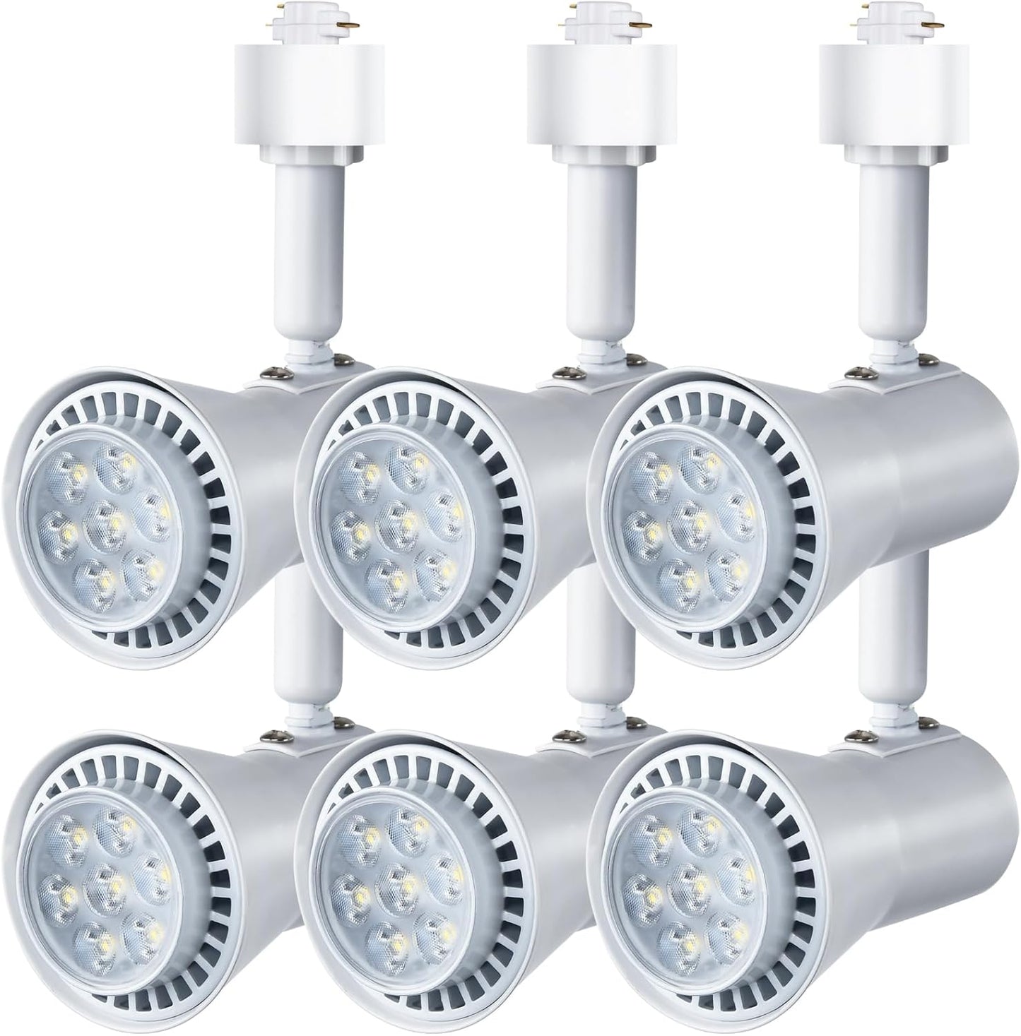 7W H Typetrack Lighting Heads, Dimmable Bright 5500K Cool White GU10 Base Adapter Track Lighting Fixtures Ceiling for Kitchen Task Wall Art Exhibition, 8 Pack