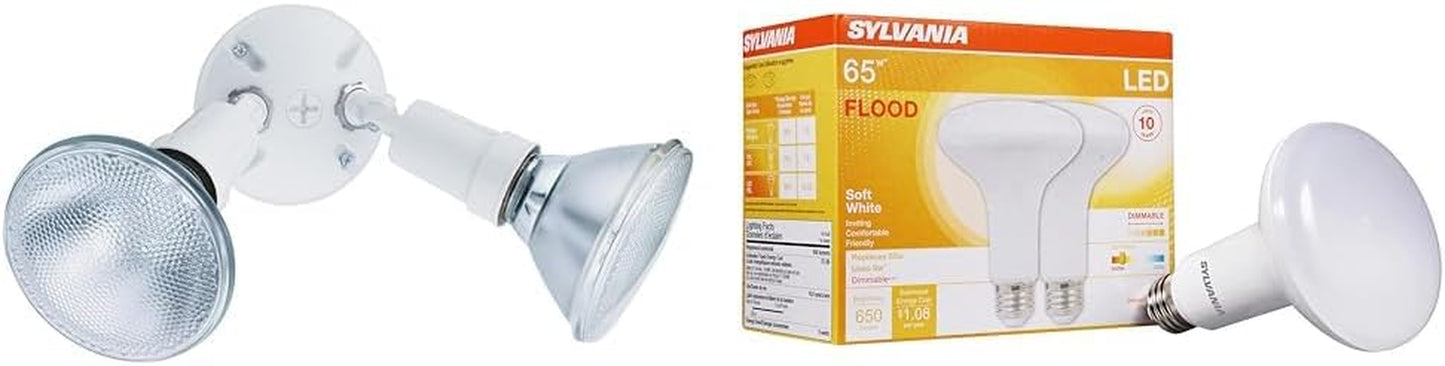Lithonia Lighting OFTH 300PR 120 WH M12 Adjustable Twin Par Holder Standard Outdoor Flood Light for Safety and Security, 120 Volts, 300Watts, White