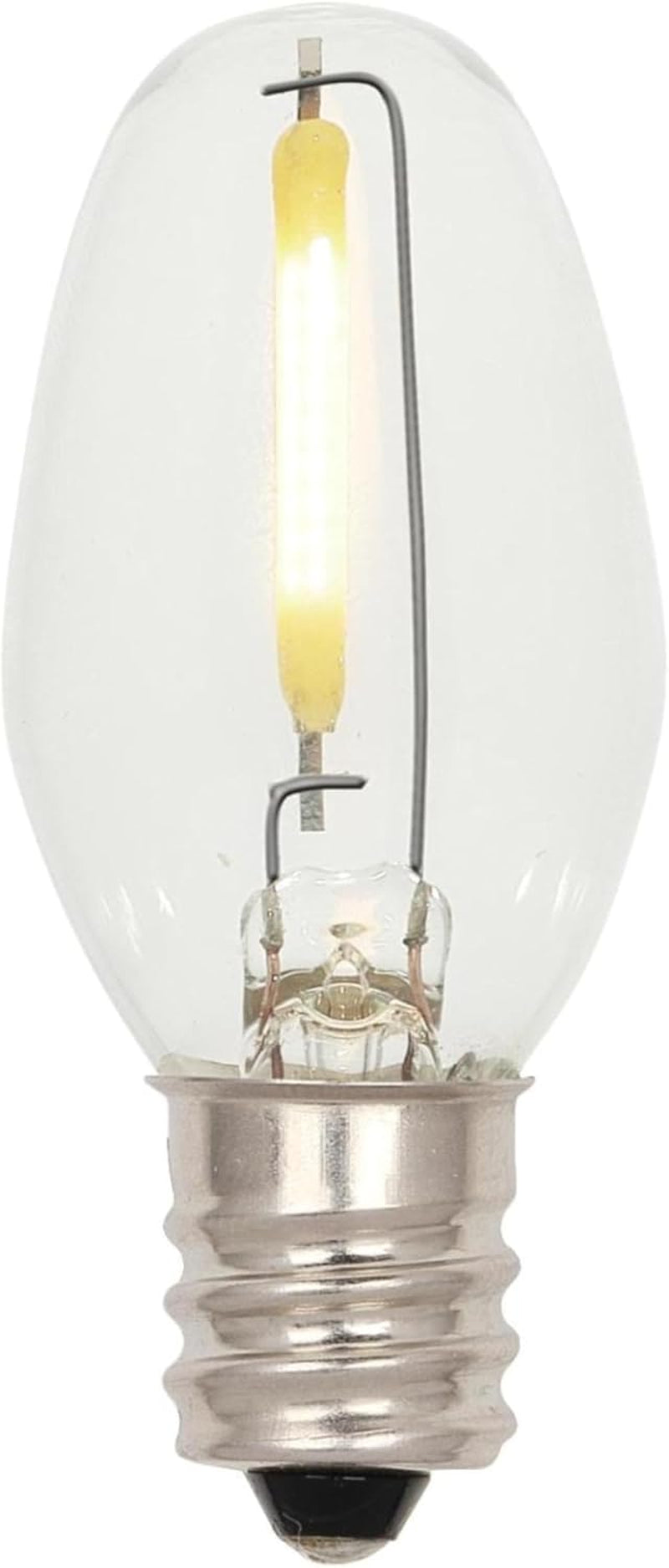 Westinghouse 5284000 0.4 Watt (4 Watt Equivalent) C7 Clear Filament LED Light Bulb, Candelabra Base, 2 Pack
