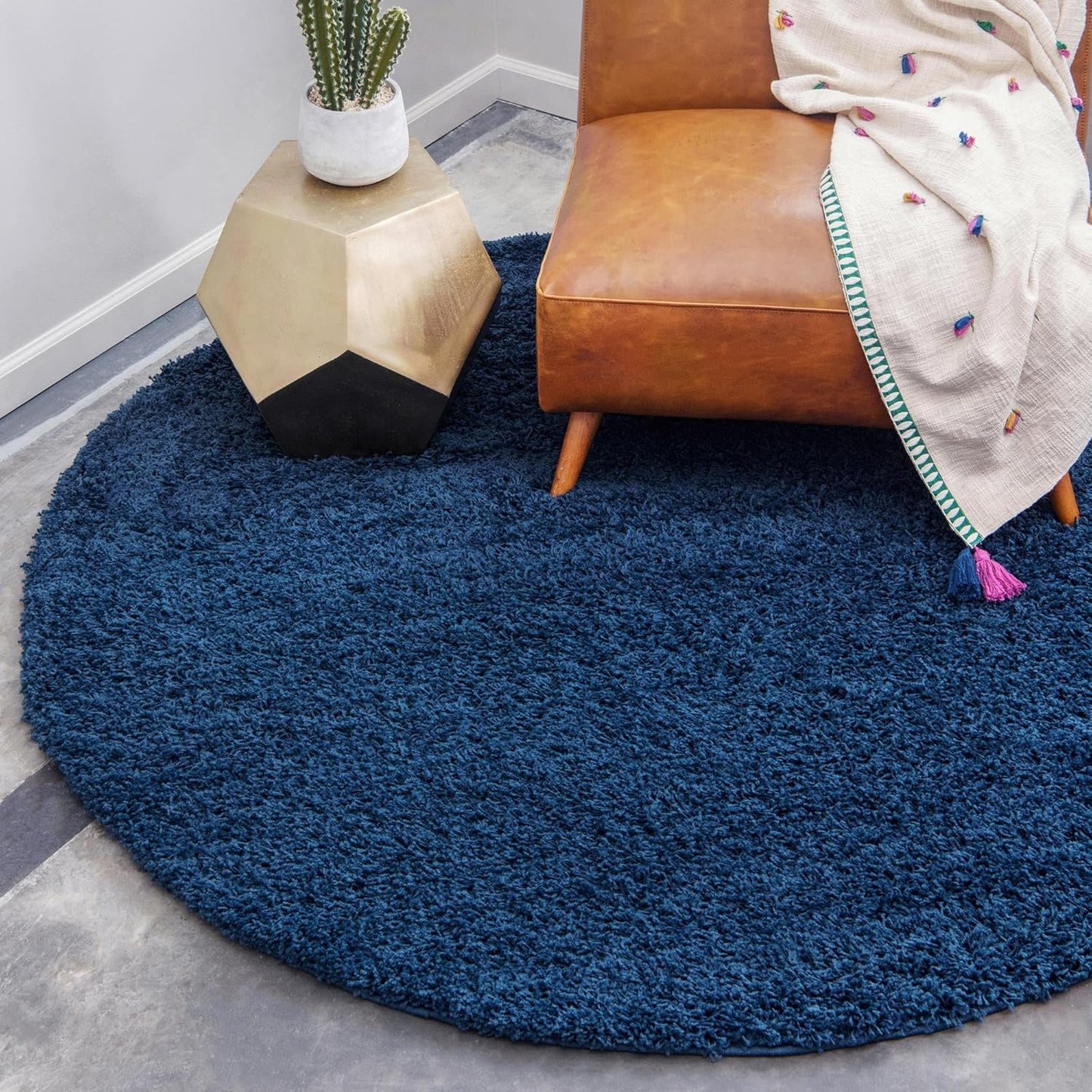 Unique Loom Solid Shag Collection Area Rug (8' X 11' Rectangle Cloud Gray)