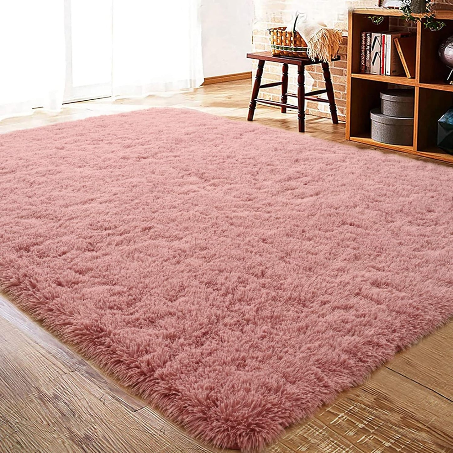 ISEAU Black Rug Super Soft Shaggy 4X6 Feet Rugs for Bedroom, Fluffy Area Rug for Living Room Floor Rug, Fuzzy and Comfy Carpet Nursery Shag Rug for Kids Boys Room Decor