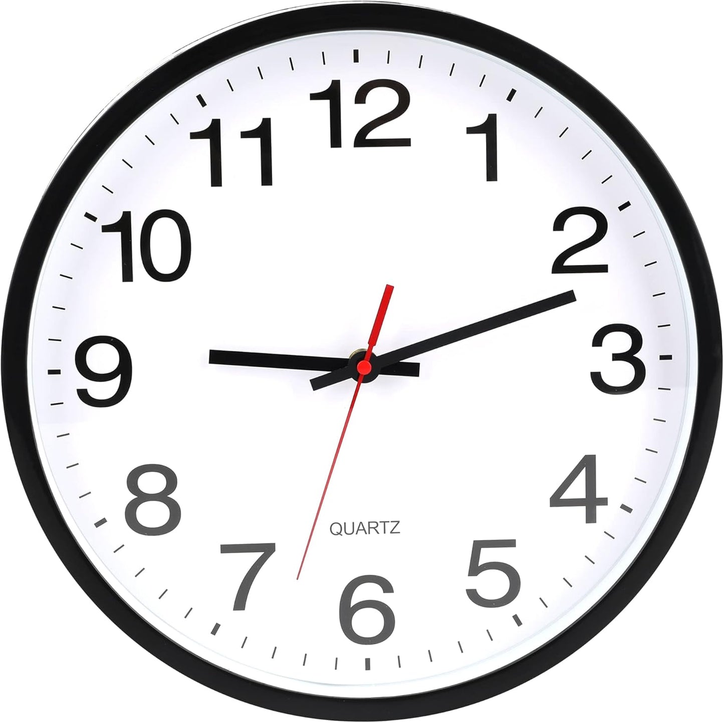 Wall Clock, Modern 10Inch Non Ticking Small Analog Clock,Small Clocks Battery Operated, Silent Modern Clock,For Living Room Decor Office, Home,Black,1Pack